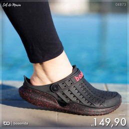 Babuche Boa Onda Flow Splash Preto/Goiaba 2140.221.001