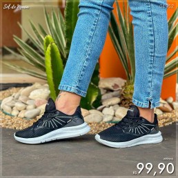Tenis Box200 Jogger Preto/Branco BX2401