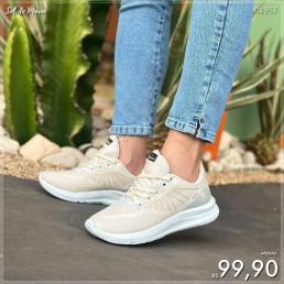 Tenis Box200 Jogger Creme/Dourado BX2401