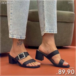 Sandália Akazzo Tamanco Fivela Preto 2901SG