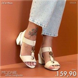 Sandália Modare Salto Elástico/Pedras Off White 7109.465