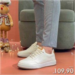 Tênis Darling Casual Masculino Off White/Caramelo