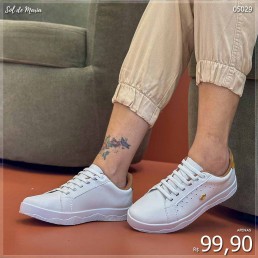 Tênis Mendii Casual Princess Branco/Caramelo MDI71.1754
