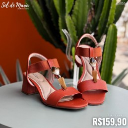 Sandália Modare Salto Floather Elástico/Pedras Conhaque 7172.113