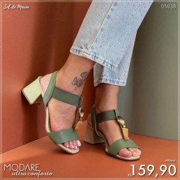 Sandália Modare Salto Floather Elastico/Pedras Verde Salvia 7172.113