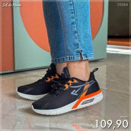 Tênis Box200 Jogger Preto/Laranja BX2437