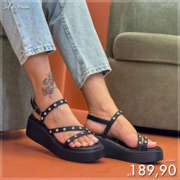 Papete Vizzano Tiras Enfeites Preta 6525.101.7286