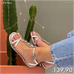 Sandália Vizzano Tira Metalizada Premium Prata 6235.1810.14710