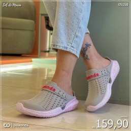 Babuche Boa Onda Flow Splash Cinza/Goiaba 2140.221.002