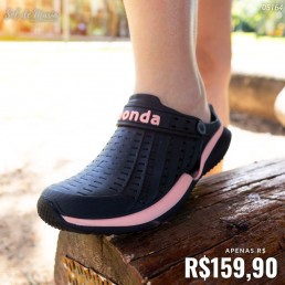 Babuche Boa Onda Flow Preto/Flamingo 2140.220.001