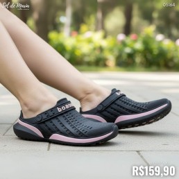 Babuche Boa Onda Flow Preto/Flamingo 2140.220.001