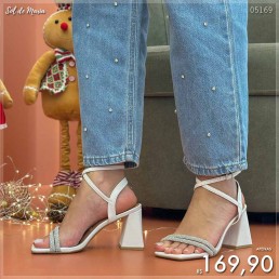 Sandália Vizzano Tira Strass Branco/Cristal 6464.119.24448