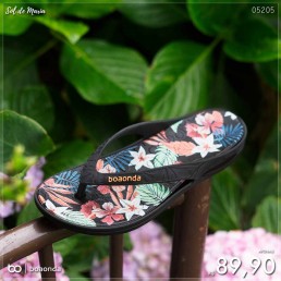 Rasteira Boa Onda Lilly Tropical Preto/Tropical 1319.257.001