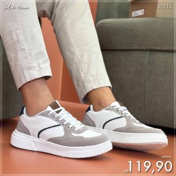 Tênis Confort Way Casual Branco/Cinza 502402.18