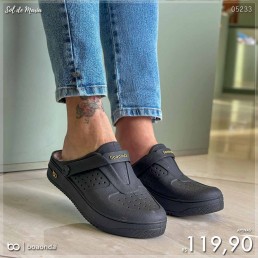 Babuche Boa Onda Urban Preto Garden 2160.101.001