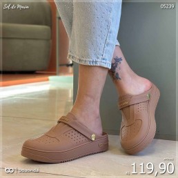Babuche Boa Onda Urban Canela Gold Botao Metalizado 2160.102.002
