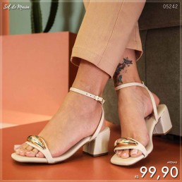 Sandália Salto Gota Off White 4019S.01