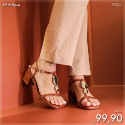 Sandália Akazzo Salto Detalhes Telha 4068S.49
