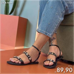 Sandália Akazzo Tiras Preto 4083HE.10