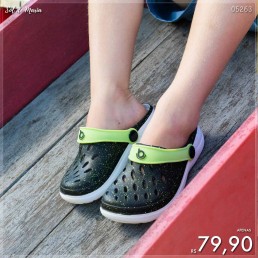 Babuche Boa Onda Easy Kids Eva Branco/Preto 2402.213.001