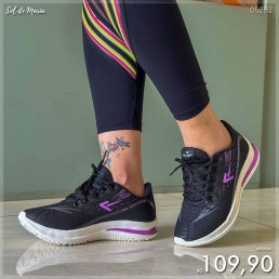 Tênis Box200 Jogger Preto/Lilás BX2507.2193