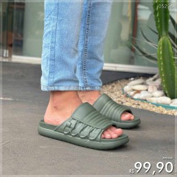 Chinelo Nuvem Masc Detalhes Verde Militar CH270