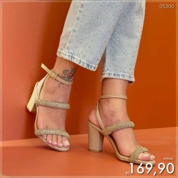 Sandália Vizzano London Strass Tiras Bege 6262.1022
