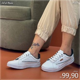 Tênis Mendii Casual Branco/Preto MDI89.160