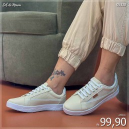 Tênis Mendii Casual Creme/Branco MDI89.1784