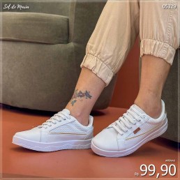 Tênis Mendii Casual Branco/Metalizado MDI89.2219