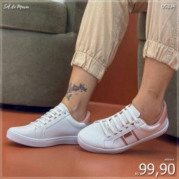 Tênis Mendii Casual Branco/Nude MDI83.0281