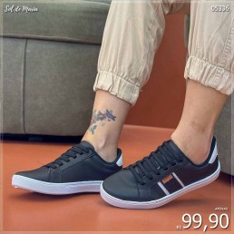 Tênis Mendii Casual Preto/Branco MDI83.087